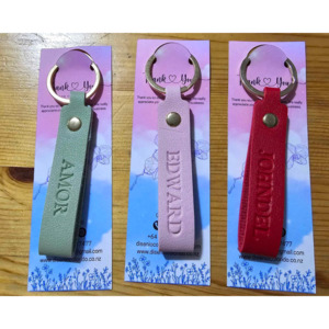 Personalised Keychain: Personalised PU Leather Keychain