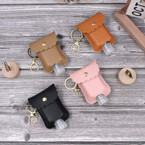 Plain PU Leather Hand Sanitizer Bottle Holder