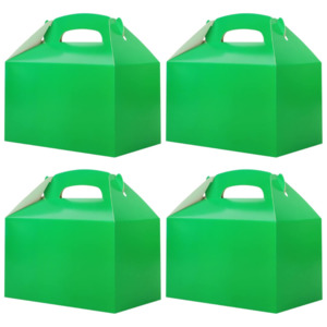 Gable Boxes: Pack of 4 Treat - Gable - Favor Boxes - Green