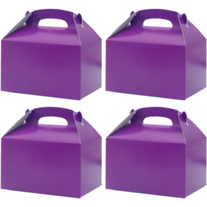 Gable Boxes: Pack of 4 Treat - Gable - Favor Boxes - Purple