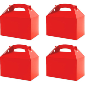 Pack of 4 Treat - Gable - Favor Boxes - Red