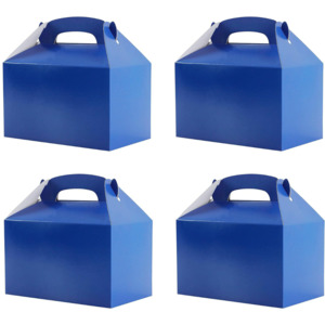 Gable Boxes: Pack of 4 Treat - Gable - Favor Boxes - Blue