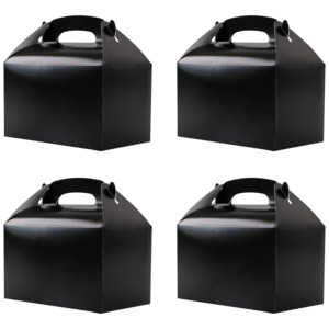 Pack of 4 Treat - Gable - Favor Boxes - Black