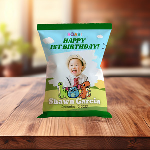 Personalised Chip Bags: Personalized Chip Bag - Dinosaur
