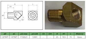 45° Stud elbow adapter 1/8 1/8 F104521