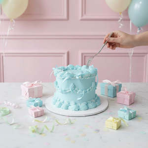 Vintage Blue Ribbon and Ruffles | Signature Round