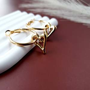 Earrings: Open Heart Hoops - Gold