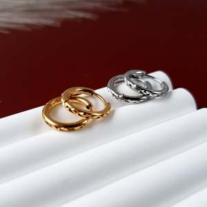 Earrings: Prismatic Huggies - Gold and Silver