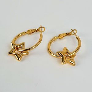 Earrings: Golden Starlight Hoops - Gold