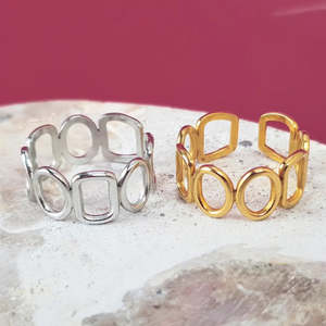 Harmonic Shapes Adjustable Ring - Gold or Silver