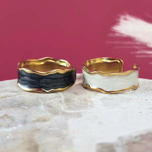 Rings: Smile and Wave Open Ring - Gold