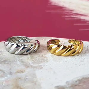 Rings: Crescent Elegance Open Ring - Gold or Silver