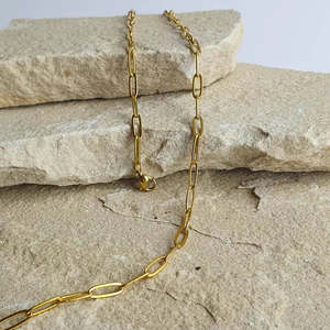 Linked Up Paperclip Chain Bundle - Matching Necklace and Bracelet Set