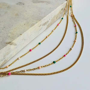 Colour Cascade Necklace - Gold