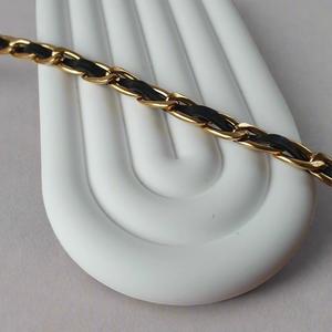 Bracelets: Leather Twist Bracelet - Gold