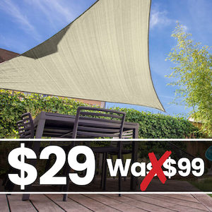 Shade Sail 3.6m x 3.6m x 3.6m Natural – DIY Online