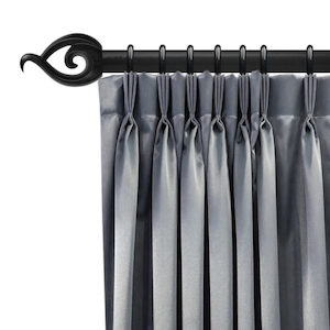 Expandable Rod Set with Wave Finial 120-210cm – Black – DIY Online