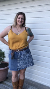 Dizzie Upcycled: Squiggle Skirt size 20