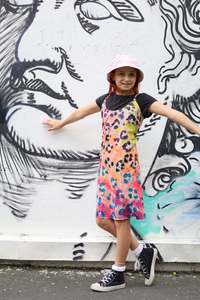 Dizzie Upcycled: Orange Leopard Dress size 8