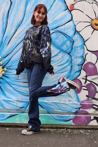 Dizzie Upcycled: Pastel Bootleg Jeans