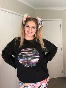 Dreamy Rainbowscapes: Crew Neck Sweater Size L Dreamy Rainbowscape