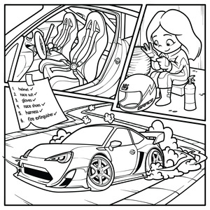 Abc Drift Kids Learning Short Stories: Color Me Sideways! More than 25 Drift-Themed Coloring Pages (Instant Download!)