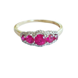 Products: 9ct Gold Ruby & Diamond Oval Pendant