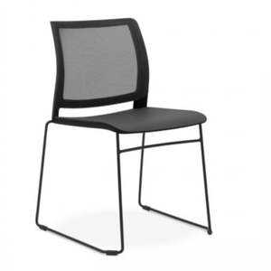 Visitor Hospitality Meeting Breakout Seating: CHAIR SOLUTIONS CS 02 Mesh-back Sled Chair