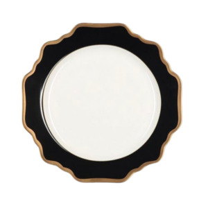 Black and Gold Dinner Plate - Dobsons Marquee & Party Hire