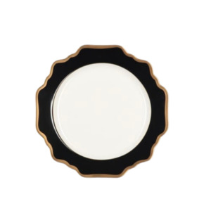 Product Hire: Black and Gold Side Plate - Dobsons Marquee & Party Hire