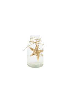 Glass Jar with Stars and Shell – 15cm