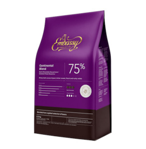 Products: Embassy Continental Blend Dark Couverture Chocolate 75% (4 x 2.5kg) Doea Dwipa
