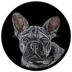 Doggieology Art - French Bulldog (blue)