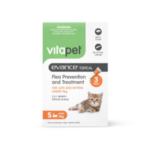 For Flea Tick And Worm: VitaPet Evance for Cats (Under 4 kg)