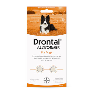 For Flea Tick And Worm: Bayer Drontal Dog 10 kg Tab 2 pack