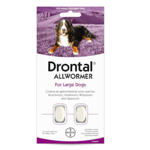 For Flea Tick And Worm: Bayer Drontal Dog 35 kg Tab 2 pack
