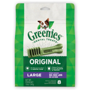 Dog Treats: Greenies Original Large Natural Dental Care Dog Treats, 340g (8 Treats)