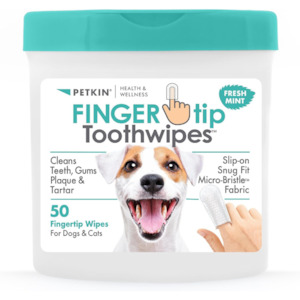 Petkin Fingertip Tooth Wipes- Mint 50pk
