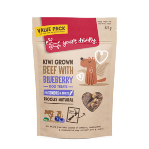 Yours Droolly Kiwi Grown Senior Dog Treat - Beef & Blueberry - 220g
