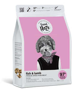 GoodNoze Freeze Dried Dog Food - fish (hoki) & lamb 350gms