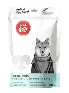 GoodNoze Freeze Dried Dog Treats - veal ribs 100g