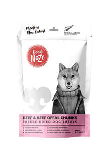 GoodNoze Freeze Dried Dog Treats - beef & offal chunks 60g