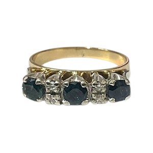 Products: 0.10CT Diamond And Sapphire Ring in 9KT Yellow Gold - Dollar Dealers