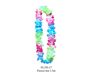 Flower Petal Leis 1.5m - Green+Red+Blue - Dollar Mart And More