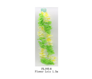Flower Petal Leis 1.5m - Yellow+Green - Dollar Mart And More