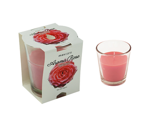 Scented Candle Glass Candle Cup 8x7cm 85gms - Aroma Rose - Dollar Mart $2 And More