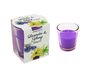 Scented Candle Glass Candle Cup 8x7cm 85gms - Lavender & Ylang - Dollar Mart $2 And More