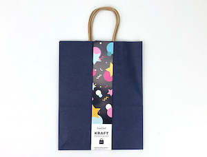 2pc Kraft Gift Bag 25x33x12cm Dark Blue
