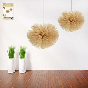 Shmick Natural Kraft Partyware: Kraft Natural Deco Puff 30cm