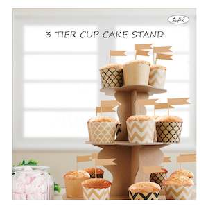 Shmick Natural Kraft Partyware: KRAFT 3 TIER CUPCAKE STAND
